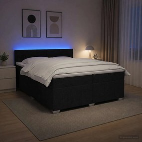 vidaXL Κρεβάτι box spring με στρώμα Μαύρο 200 x 200 cm Ύφασμα