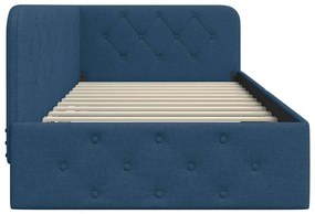 vidaXL Κρεβάτι Γωνίας Μπλε 90 x 200 cm ύφασμα