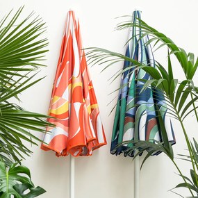 Ομπρέλα παραλίας, ύφασμα με γραφικό μοτίβο, SONGE ORANGE