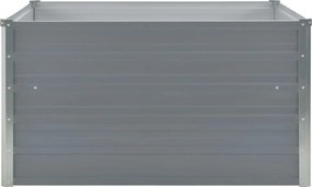 vidaXL Ζαρντινιέρα Ψηλή Γκρι 100 x 100 x 45 εκ. Γαλβανισμένος Χάλυβας