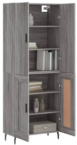 vidaXL Ντουλάπι Γκρι Sonoma 69,5 x 34 x 180 εκ. Επεξεργασμένο Ξύλο