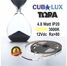 Ταινία LED 4,8W IP20 12V 3000K 4000K 6000K 5M TORA Cubalux 500003