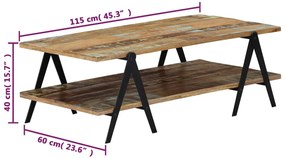 vidaXL Τραπεζάκι Σαλονιού 115x60x40 εκ. από Μασίφ Ανακυκλωμένο Ξύλο