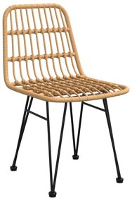 Καρέκλες Κήπου 2 τεμ. 48 x 62 x 84 εκ. από Ρατάν Πολυαιθυλενίου - Καφέ