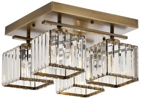 Φωτιστικό Οροφής - Πλαφονιέρα 301AUR1212 40x40x22cm 4xE27 40W Gold Opviq