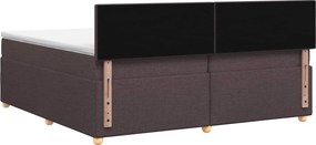 vidaXL Κρεβάτι box spring με στρώμα Σκούρο Καφέ 200 x 200 cm Ύφασμα