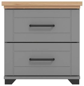 Κομοδίνο Valencia Γκρί - Αrtisan Oak - Γκρί Μάτ 46x41x47.5 εκ. 46x41x47.5 εκ.
