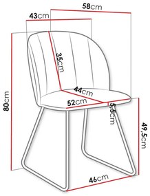 Καρέκλα Comfivo 101, Μαύρο, Ανοιχτό καφέ, 80x52x58cm, 8 kg, Ταπισερί, Μεταλλικά | Epipla1.gr
