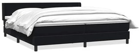 Κρεβάτι Boxspring με Στρώμα Μαύρο 180x210 εκ. Βελούδινο - Μαύρο