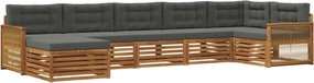 vidaXL Σειρά Καναπέ Εξωτερικού με μαξιλάρι 7 pcs Φυσικό και Ανθρακί