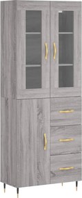 vidaXL Ντουλάπι Γκρι Sonoma 69,5 x 34 x 180 εκ. Επεξεργασμένο Ξύλο