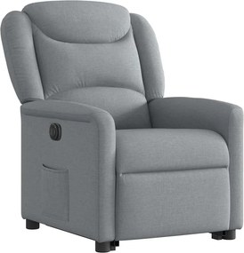 vidaXL Πολυθρόνα Ηλεκ. Ανακλινόμενη Ανύψωση Αν. Γκρι Υφασμάτινη