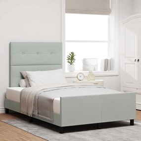 vidaXL Σκελετός Κρεβατιού Ανοιχτό γκρι 120 x 190 cm Βελούδο