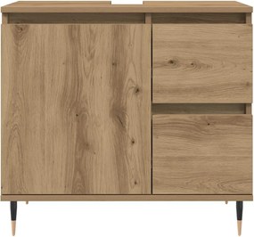 vidaXL Ντουλάπι Μπάνιου τεχνίτης Δρυς 65x33x60 εκ. Επεξεργασμένο Ξύλο