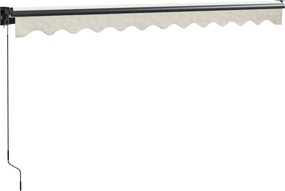 vidaXL Τέντα Πτυσσόμενη Κρεμ 3,5 x 2,5 μ. Ύφασμα και Αλουμίνιο