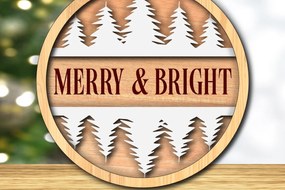 Σετ των 3 Intra απο ξύλο plywood 3mm-4mm πάχος Christmas - Merry & Bright Δίασταση 4x4 cm INTRAFABR-117894343