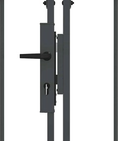 vidaXL Πύλη Κήπου με Καμπύλη Κορυφή Assen Γκρι 400 x 125 cm Ατσάλι