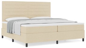vidaXL Κρεβάτι με Κουτσίνι Κρέμα 200x200 εκ. Ύφασμα