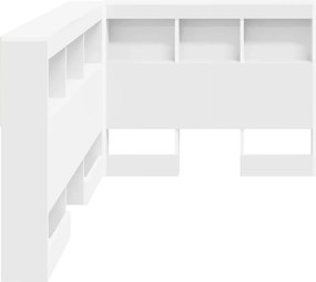 vidaXL Κεφαλάρι Αποθήκης με ράφι Λευκό 75 cm Επεξεργασμένο ξύλο