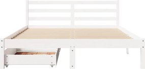 vidaXL Σκελετός Κρεβ. Χωρίς Στρώμα Λευκό 120x200 εκ Μασίφ Πεύκο