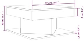 Τραπεζάκι Σαλονιού Γκρι Sonoma 57x57x30 εκ. Επεξεργασμένο Ξύλο - Γκρι