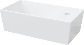 vidaXL Νιπτήρας Λευκός 48 x 25 x 15 εκ. Κεραμικός