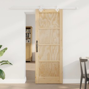 vidaXL Πόρτα Συρόμενη με Σετ Εξαρτημάτων 73.5x198.5 εκ. Solid Ξύλο Πεύκο