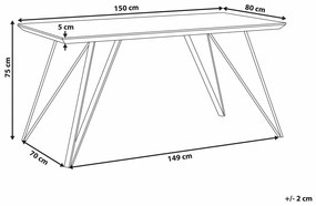 Τραπέζι Berwyn 1370, Μαύρο, Λευκό μάρμαρο, 75x80x150cm, 26 kg, Ινοσανίδες μέσης πυκνότητας, Μέταλλο | Epipla1.gr