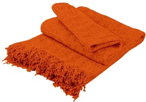 Ριχτάρι Σενίλ Light Orange Μονοθέσιο 180x180εκ.