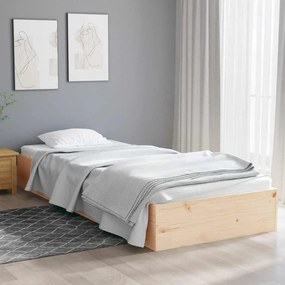 vidaXL Πλαίσιο Κρεβατιού 75 x 190 εκ. από Μασίφ Ξύλο Small Single