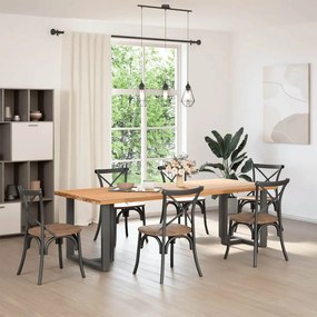 vidaXL Πόδια Τραπεζαρίας σε Σχήμα Τ, 2 τεμ. Ανθρακί 80x35x(72-73) εκ. Ατσάλι