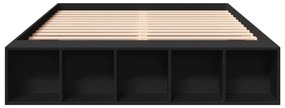 vidaXL Πλαίσιο Κρεβατιού Μαύρο 160x200 εκ. Επεξεργασμένο Ξύλο