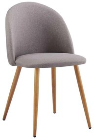 Καρέκλα Μεταλλική BELLA Βαφή Φυσικό/Ύφασμα Sand-Grey 54x56x77cm (Σετ 4 ΤΕΜ)