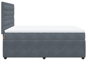 vidaXL Κρεβάτι Boxspring με Στρώμα Σκούρο Γκρι 160x200 εκ. Βελούδινο