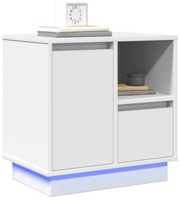 vidaXL Κομοδίνα με LED 2 τεμάχια Λευκά 50x34,5x50 εκ.