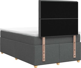 vidaXL Κρεβάτι box spring με στρώμα Σκούρο Γκρι 120 x 200 cm Ύφασμα