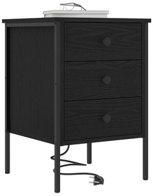 vidaXL Κομοδίνο Μαύρη δρυς 42 x 41 x 61 εκ Επεξεργασμένο ξύλο