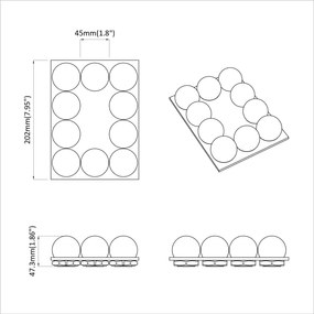 vidaXL Φώτα Καθρέφτη 2 pcs Λευκό 4.5 x 4.5 x 4.8 εκ Πλαστικό