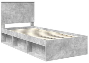 vidaXL Σκελετός Κρεβατιού Σκυρόδεμα 90 x 200 cm Στερεά ξυλεία πεύκου