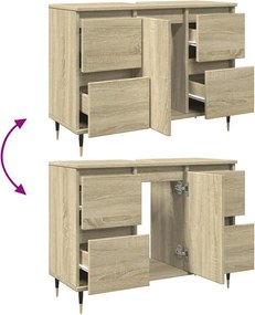 vidaXL Ντουλάπι Μπάνιου Sonoma Δρυς 80 x 33 x 60 εκ. από Επεξεργ. Ξύλο