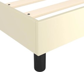 vidaXL Κρεβάτι Boxspring με Στρώμα Κρεμ 120x200εκ. από Συνθετικό Δέρμα