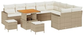 vidaXL Σετ Καναπέ Κήπου 12 pcs Μπεζ συνθετικό ρατάν