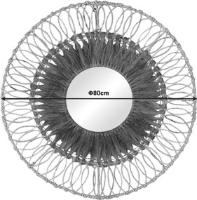 Καθρέπτης Cermine Inart ψάθα σε φυσική απόχρωση Φ80x12εκ