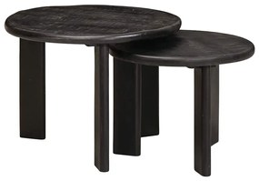 vidaXL Τραπεζάκια Καφέ Στερεών 2 pcs Λευκό Στερεό ξύλο μάνγκο