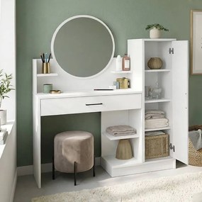 Τουαλέτα με καθρέπτη Andera Megapap χρώμα λευκό 123,9x35x144,4εκ.