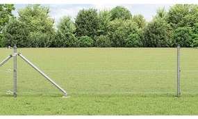 vidaXL Φράχτης με Στήλες. Ασημί 0.8 x 25 m Ατσάλι