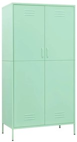 Ντουλάπα Χρώμα Μέντα 90 x 50 x 180 εκ. από Ατσάλι - Πράσινο