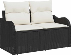 vidaXL Σετ Καναπέ 8 τεμ. 7-Αριθμός καθισμάτων Μαύρο και Κρέμα