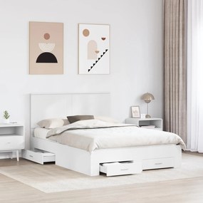 vidaXL Σκελετός Κρεβατιού Λευκό 140 x 190 cm Επεξεργασμένο ξύλο