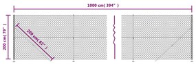 Συρματόπλεγμα Περίφραξης Ασημί 2 x 10 μ. με Βάσεις Φλάντζα - Ασήμι